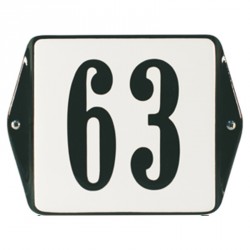 EMAILLEHAUSNUMMERMIT OHREN 6X6 CM