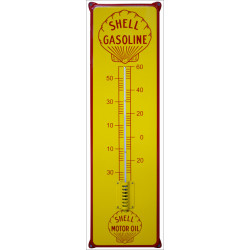 Shell Gasoline Emaille Thermometer 21x75 cm mit Ohren