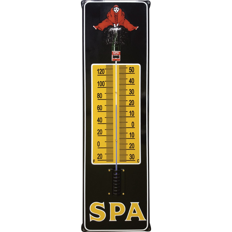 SPA Schwarz Emaille Thermometer 21x75 cm mit Ohren