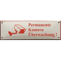 Emaille Verbotschilder Kamera 22,5x7cm konvex rot