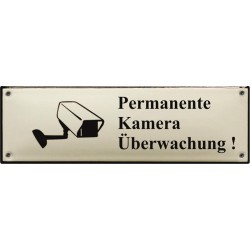 Emaille Verbotschilder Kamera 22,5x7cm konvex schwarz
