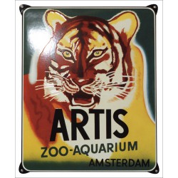 ARTIS Amsterdam Zoo Werbung Schild - Tiger 42x50cm gewölbt