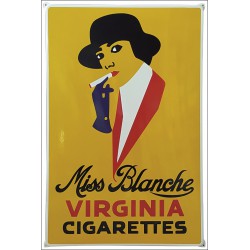 Miss Blanche Virginia Cigarettes nostalgisch emaille Emailschild 80x120cm mit Ohren - Plaque Emaillee