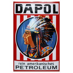 Dapol Rein Amerikanisches Petroleum Emaillechild 40x60cm gewölbt - Emaille Kopien und Repliken