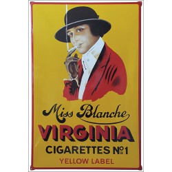 Miss Blanche Virginia Cigarettes nostalgisch emaille Emailschild mit Ohren 80x120cm Plaque Emaillee