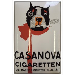 Casanova Cigaretten Emailleschild 40x60cm gewölbt weiß - Emaille Kopien und Repliken