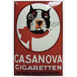 Casanova Cigaretten Emailleschild 40x60cm gewölbt rot - Emaille Kopien und Repliken