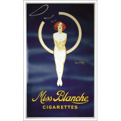 Miss Blanche Cigarettes Emailschild 60x100cm Nostalgisch Emaille gebogene Kanten - plaques émaillée