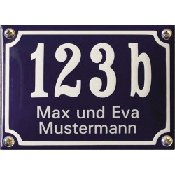 Hausnummer mit Name Niederländisch 14x10 cm gewölbt
