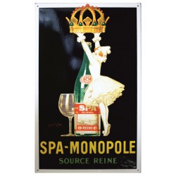 SPA Monopole Source Reine Emailschild Nostalgisch Emaille 63x100cm gebogene Kanten - plaques émaillée