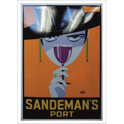 Sandeman Port Emailleschild 69,5x100cm Nostalgisch Emaille gebogene Kanten - plaques émaillée