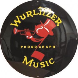Wurlitzer Music Phonograph Emailschild 50cm