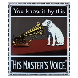 RCA Victor You Know it by this "His Master's Voice" Blechschild 22x25cm flach - Emaille Kopien und Repliken