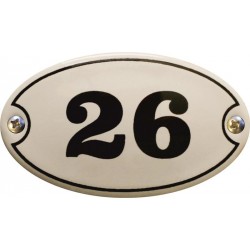 Emaille Türschild Oval 6x3,5cm