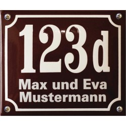 Emaille Hausnummer mit Name Pommern 19x16 cm gewölbt