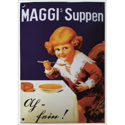 Maggi Suppen klein Emailleschild 20x30cm gewölbt
