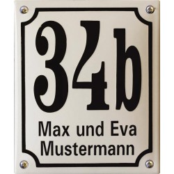 Emaille Hausnummer mit Name Pommern 16x19 cm gewölbt