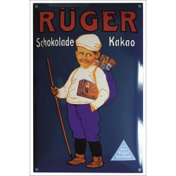 Rüger Hansi Schokolade Kakao Emailleschild 35x50cm gewölbt - Emaille Kopien und Repliken