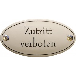 Emaille Türschild Oval mit Rahme 10x5cm
