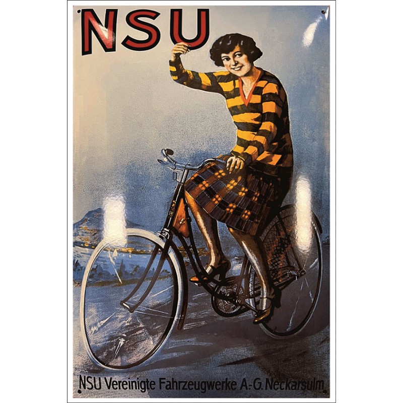NSU Vereinigte Fahrzeugwerke A.G. Neckarsulm 40x60cm Emailleschild gewölbt - Emaille Kopien und Repliken NSU Vereinigte Fahrzeugwerke A.G. Neckarsulm 40x60cm Emailleschild gewölbt - Emaille Kopien und Repliken