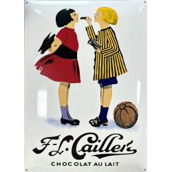 F-L Cailler's Chocolat Au Lait 50x70cm Emailleschild gewölbt - Emaille Kopien und Repliken