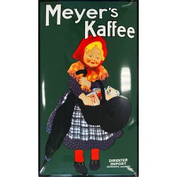 Meyer's Kaffee 40x70cm Emailleschild gewölbt