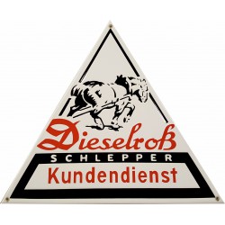 Dieselross Schlepper Automobil Emailleschild 42cm