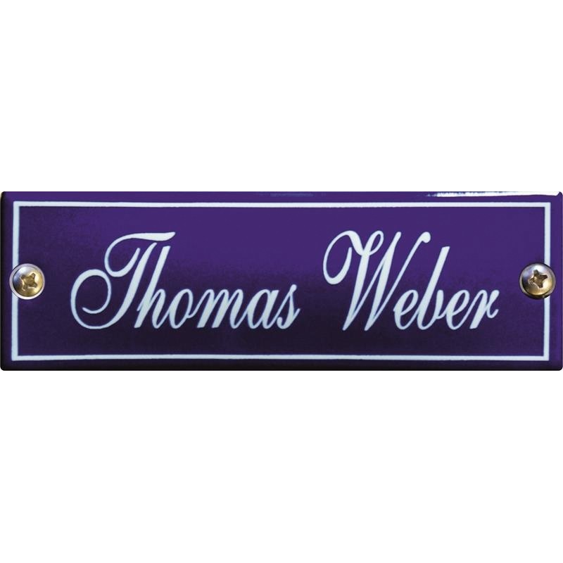 Emaille Namenschild gewölbt 11x3,5cm Emaille Namenschild gewölbt 11x3,5cm