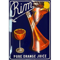 Rim Pure Orange Juice Emailleschild 50x70cm gewölbt - Emaille Kopie