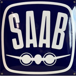 SAAB Automobil Emailleschild 40x40cm