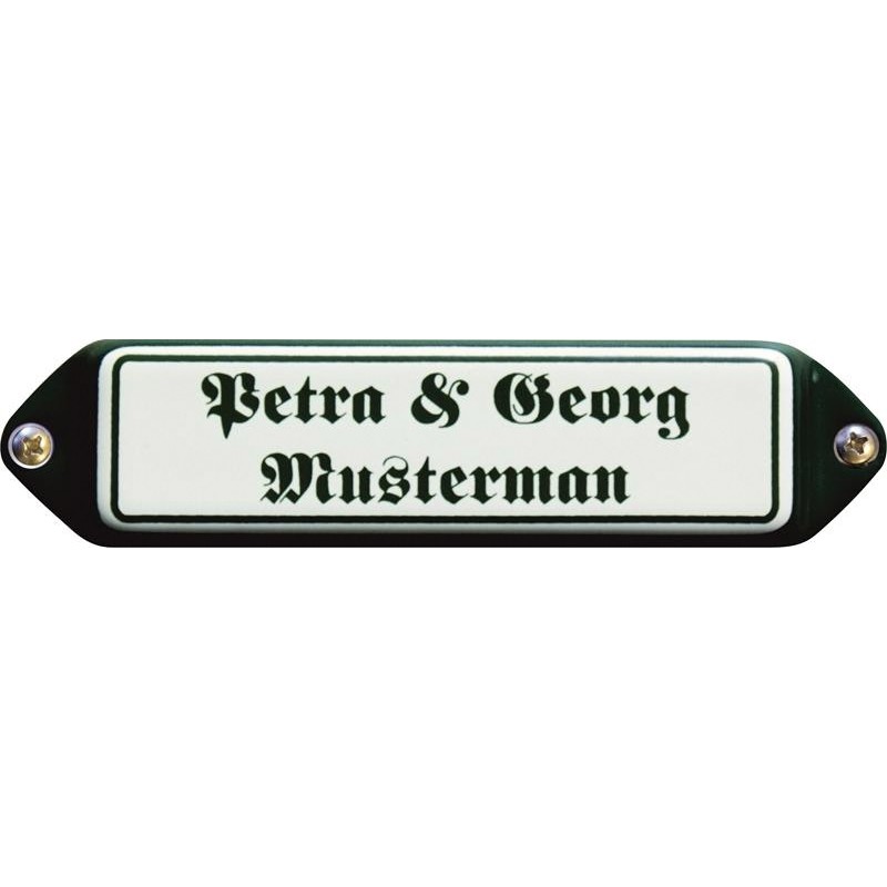 Emaille Namenschild mit Ohren 10x3cm Emaille Namenschild mit Ohren 10x3cm