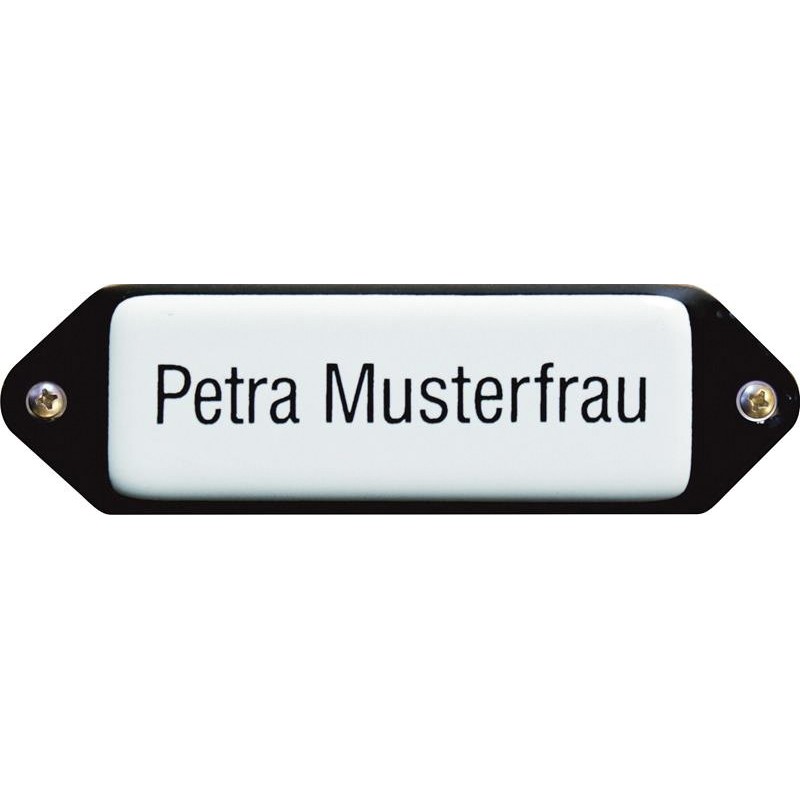 Emaille Namenschild mit Ohren 8x3cm Emaille Namenschild mit Ohren 8x3cm