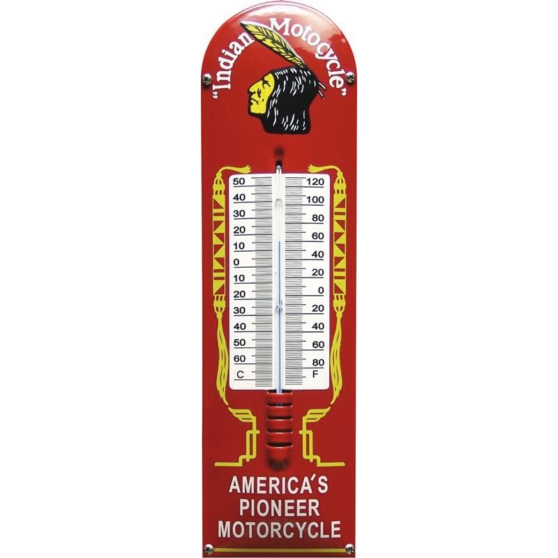Emaille Thermometer mit Indian Motocycle logo Emaille Thermometer mit Indian Motocycle logo