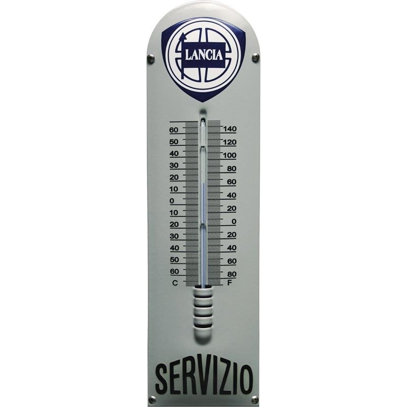Emaille Thermometer mit Lancia logo Emaille Thermometer mit Lancia logo