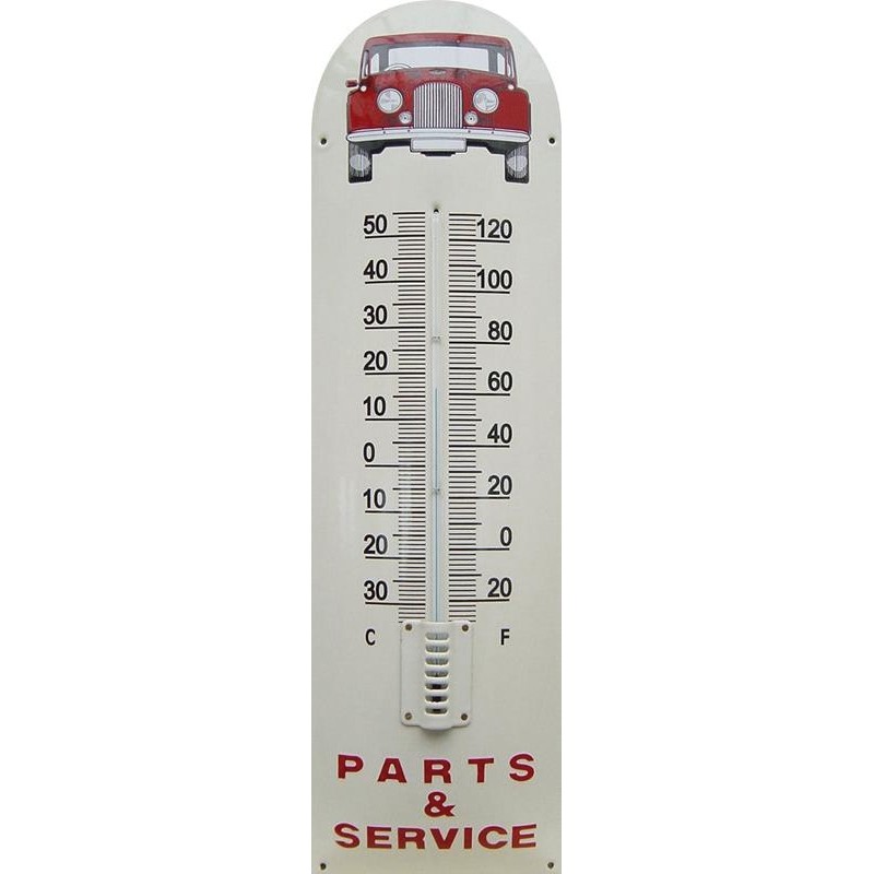Part And Service Red Auto Front Emaille Thermometer