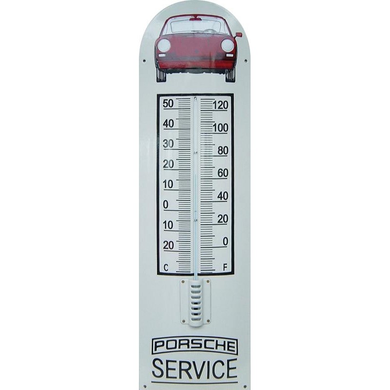 Porsche Service Auto Front Emaille Thermometer