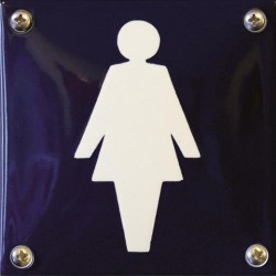 Emaille Toilettenschild Damen 10x10cm