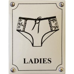 Emaille Toilettenschild Damen 10x14 cm konvex