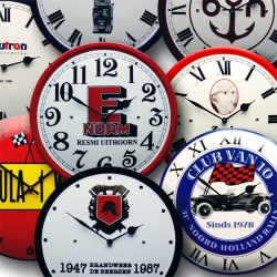 Emaille Uhr 40cm mit Logo